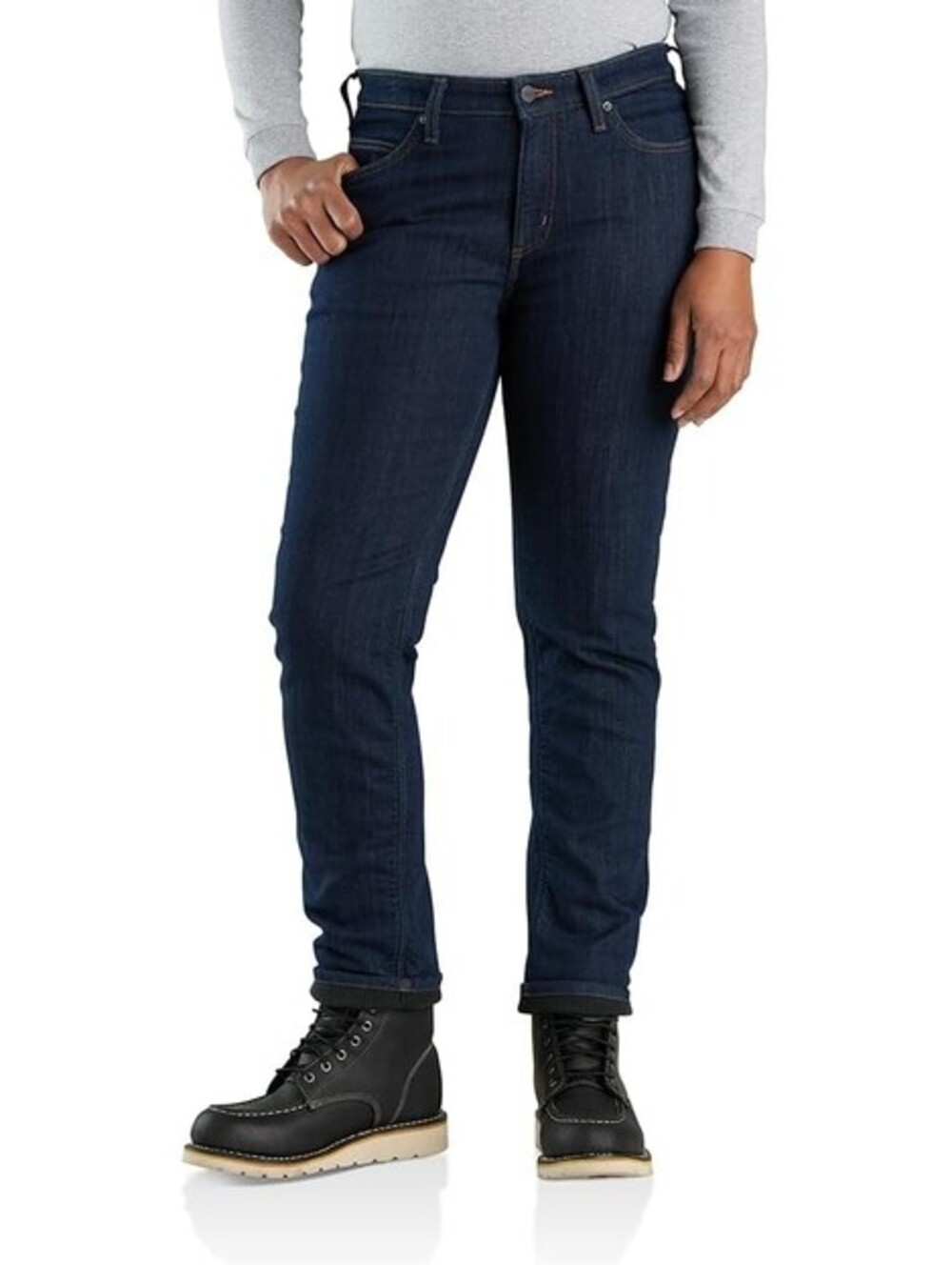 NEW Carhartt Women's Rugged Flex Relaxed Fleece-Lined Jeans Size 4 BD5673 Winter
